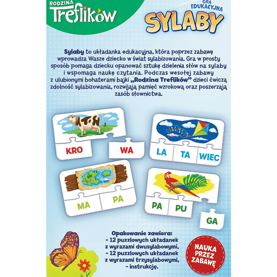 Gra dla dzieci Rodzina Treflików Sylaby