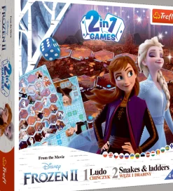 Gra dla dzieci 2w1 Chińczyk Węże i drabiny Kraina Lodu 2