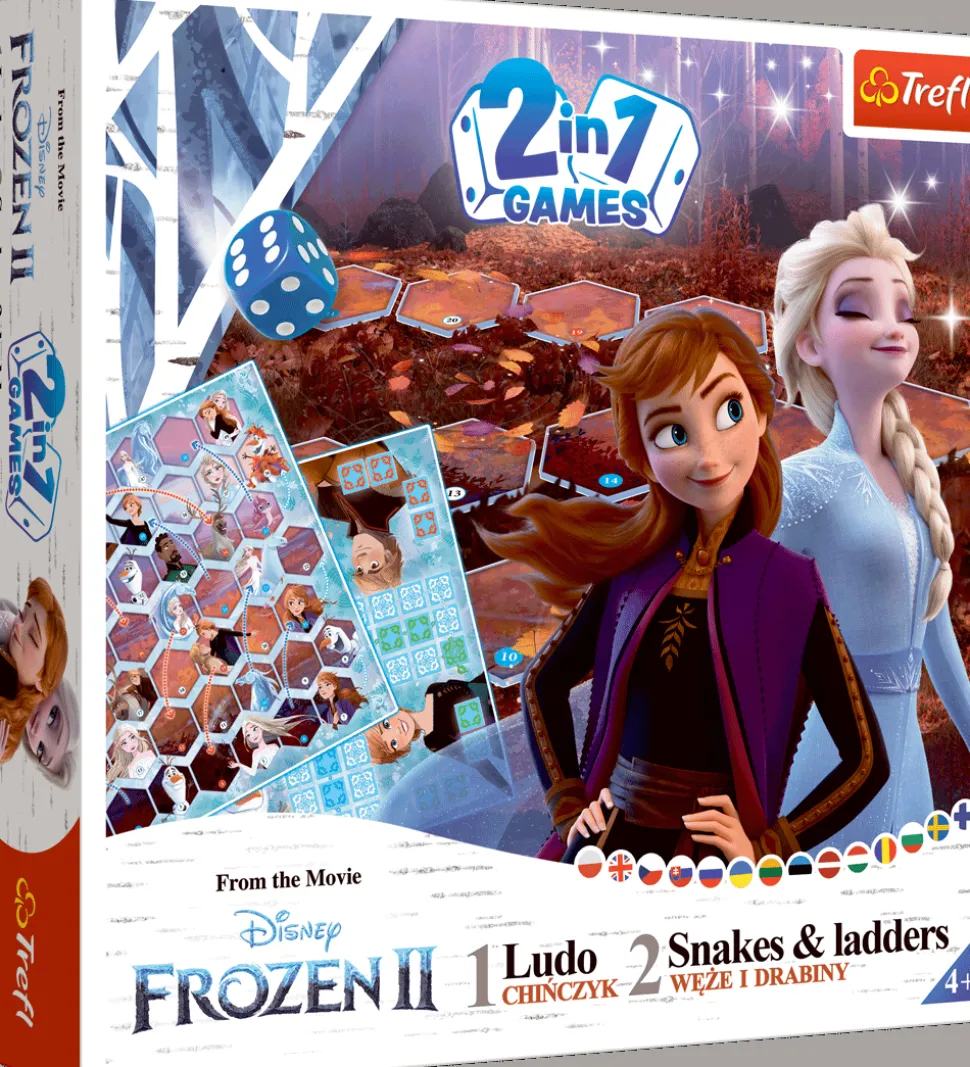 Gra dla dzieci 2w1 Chińczyk Węże i drabiny Kraina Lodu 2