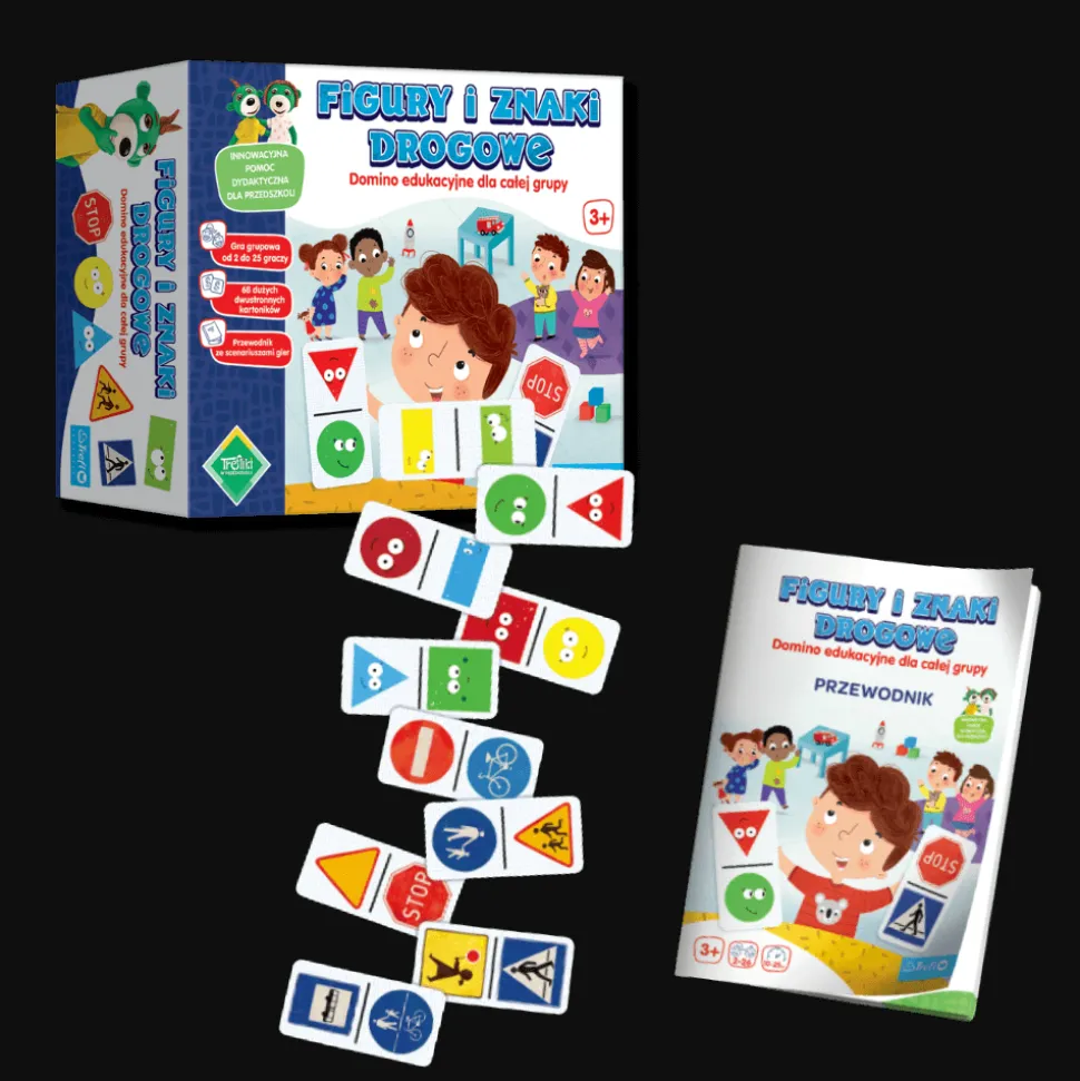 Gra edukacyjna dla grupy Domino figury i znaki drogowe, Rodzina Treflików