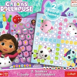 Gra klasyczna 2w1 Chińczyk, Węże i drabiny Koci Domek Gabi