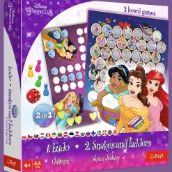 Gra planszowa 2w1 Chińczyk, Węże i drabiny Princess
