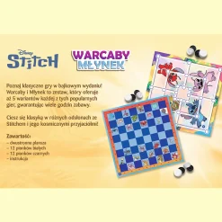 Gra planszowa Warcaby i Młynek, Lilo & Stitch