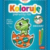 Książka aktywizująca Bobaski i Miś, Koloruję pierwszy raz. Dinozaury
