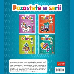 Książka aktywizująca Bobaski i Miś, Koloruję pierwszy raz. Dinozaury