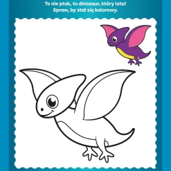Książka aktywizująca Bobaski i Miś, Koloruję pierwszy raz. Dinozaury