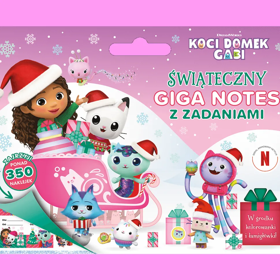 Książka aktywizująca Koci Domek Gabi. Gigantyczny świąteczny notes z zadaniami