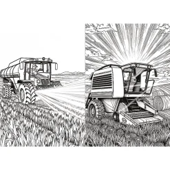 Książka aktywizująca Maszyny rolnicze, kolorowanka