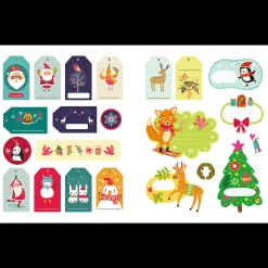 Książka aktywizująca Rodzina Treflików: Trefliki Ratują Święta. Wycinanki naklejkowe. Etykiety