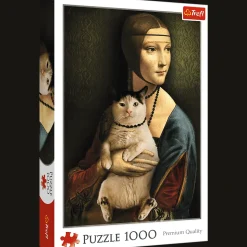 Puzzle 1000 el. Dama z kotem