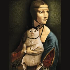 Puzzle 1000 el. Dama z kotem