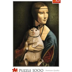 Puzzle 1000 el. Dama z kotem