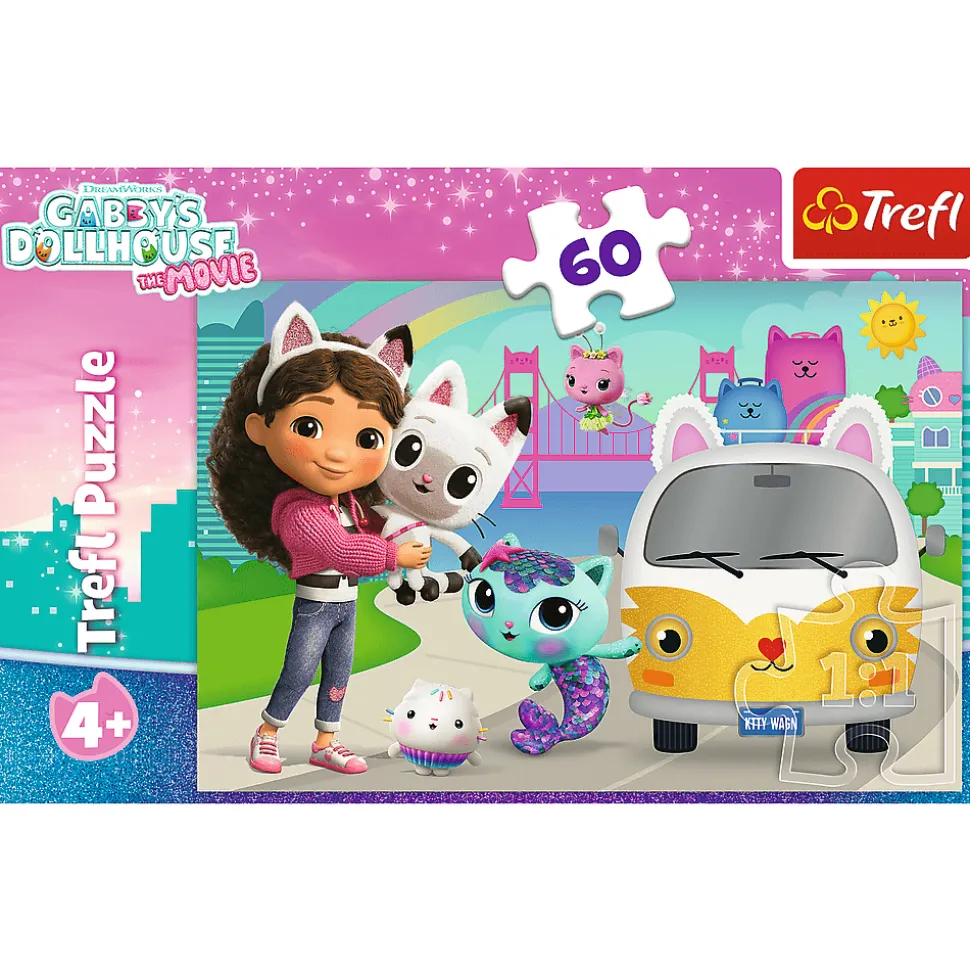 Puzzle 60 el. Gabby i kocie przygody, Koci Domek Gabi