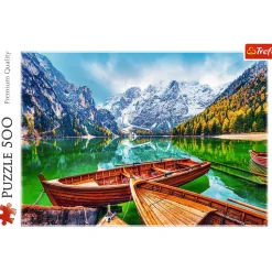 Puzzle 500 el. Jezioro Braies, Włochy