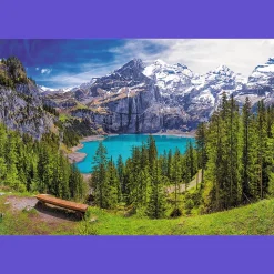 Puzzle 1500 el. Jezioro Oeschinen, Alpy, Szwajcaria
