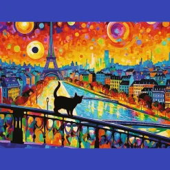 Puzzle 1000 el. Kot w Paryżu