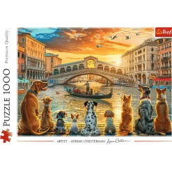 Puzzle 1000 el. Pieski w Wenecji