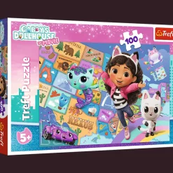 Puzzle 100 el. Przyjaźń w kocim domku, Koci Domek Gabi