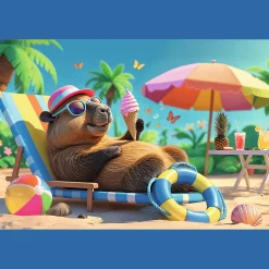 Puzzle 100 el. Relaks w stylu kapibary