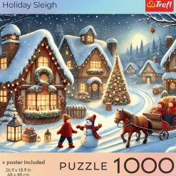 Puzzle 1000 el. USA Collection: Holiday Sleigh