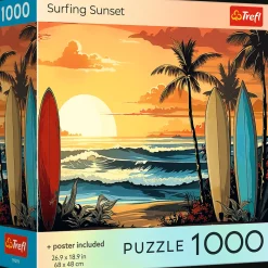 Puzzle 1000 el. USA Collection: Surfing Sunset