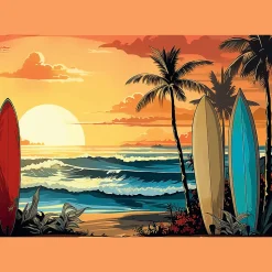 Puzzle 1000 el. USA Collection: Surfing Sunset