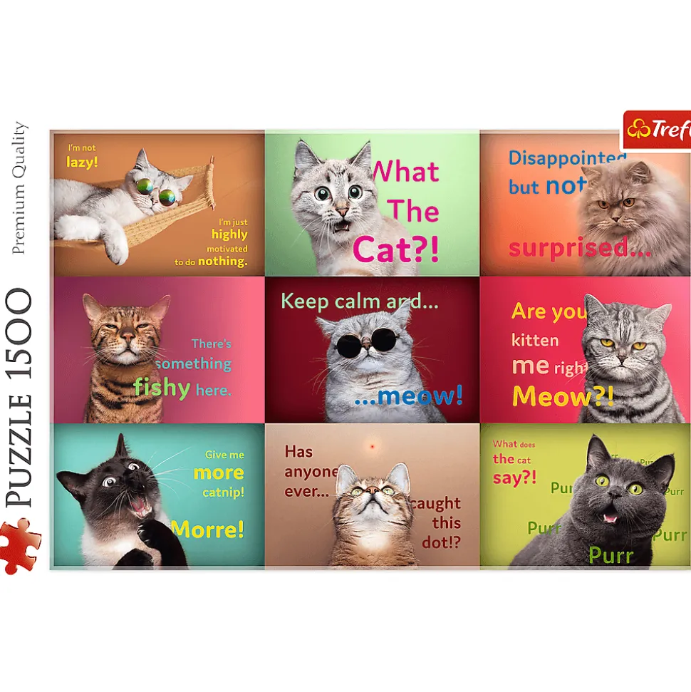 Puzzle 1500 el. Zabawne kocie portrety