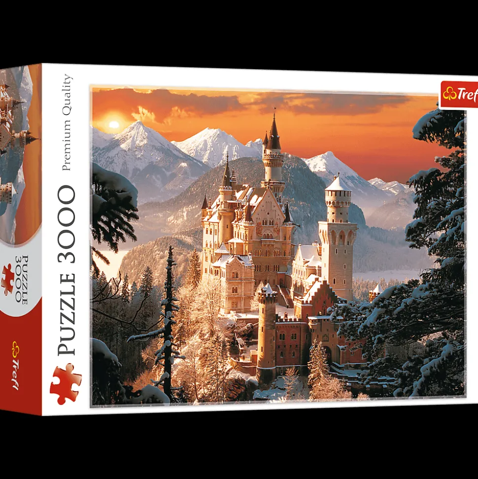 Puzzle 3000 el. Zimowy Zamek Neuschwanstein, Niemcy