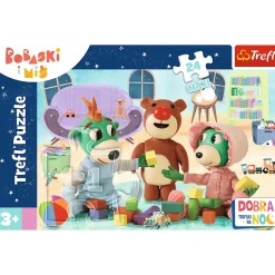 Puzzle 24 Maxi Bobaski i miś Zabawy Treflików przed snem - Dobranoc, Trefliki na noc