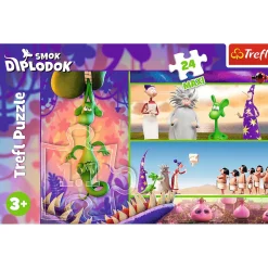 Puzzle 24 maxi Smok Diplodok, Ciekawski Smok Diplodok