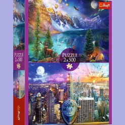 Puzzle 2 x 500 el. Wycieczka po Ameryce