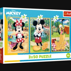 Puzzle Disney 3 x 50 el. Myszki na wakacjach