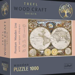 Puzzle drewniane 1000 el. Antyczna mapa świata