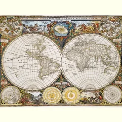 Puzzle drewniane 1000 el. Antyczna mapa świata