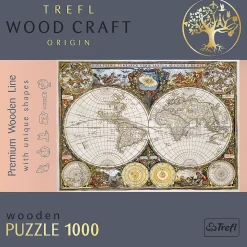 Puzzle drewniane 1000 el. Antyczna mapa świata