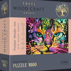 Puzzle drewniane 1000 el. Kolorowy kot