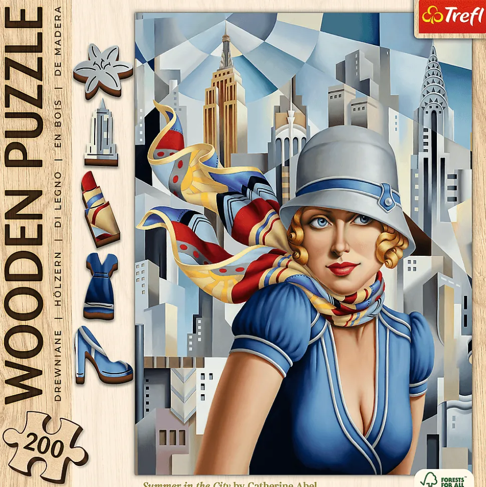 Puzzle drewniane 200 el. Lato w Mieście, Catherine Abel