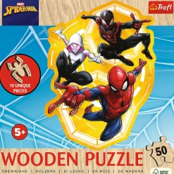 Puzzle drewniane Marvel 50 el. Spider-Man gotowy w akcji