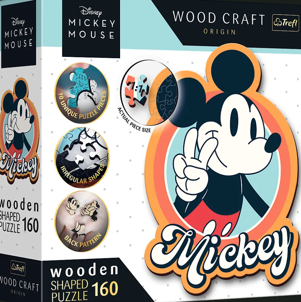 Puzzle drewniane Myszka Mickey 160 el. Retro Myszka Mickey