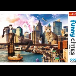Puzzle Funny Cities 1000 el. Koty w Nowym Jorku