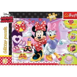 Puzzle Glitter Disney Minnie 100 el. Minnie i błyskotki