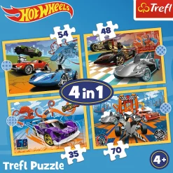 Puzzle Hot Wheels 4w1 Pojazdy Hot Wheels