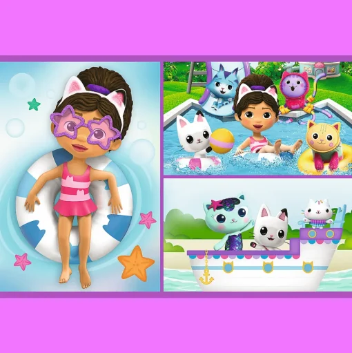 Puzzle Koci Domek Gabi 2 x 70 el. Baw się z Gabby - Łamigłówki i gry