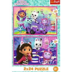 Puzzle Koci Domek Gabi 2 x 24 el. Zabawy z Gabby