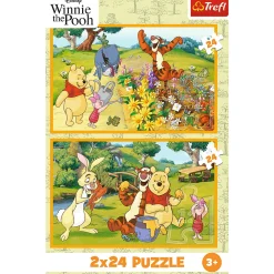 Puzzle Kubuś Puchatek 2 x 24 el. Dzień w ogrodzie