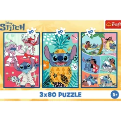 Puzzle Lilo & Stitch 3 x 80 el. Świat Stitcha
