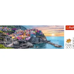 Puzzle panoramiczne 500 el. Manarola o zachodzie słońca, Włochy