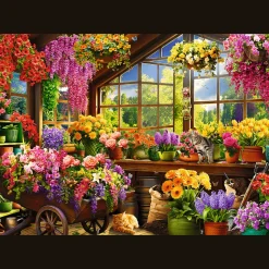 Puzzle Premium Plus Quality 1000 el. Tea Time: Przygotowania do wiosny