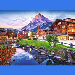 Puzzle Premium Plus Quality 1000 el. Photo Odyssey: Alpejskie miasteczko, Szwajcaria