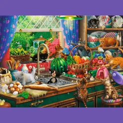 Puzzle Premium Plus Quality 1000 el. Tea Time: Kociaki rozrabiaki